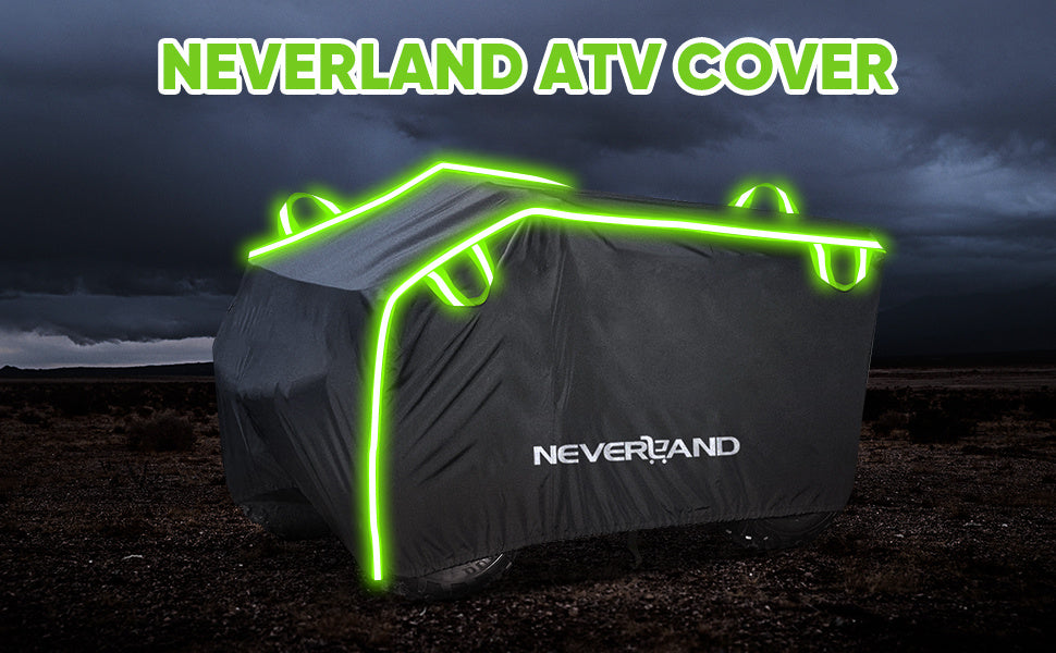 ATV Cover Waterproof 190T Polyester UV Protection Windproof Dustproof Universal Fit Quad Bike with Reflective Strip & Storage Bag