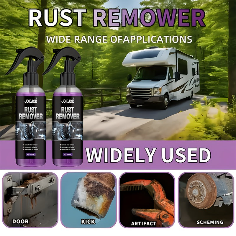 Car Rust Remover & Converter Spray – 3.38oz with Scrubbing Pad | Rust Repair for Auto, RV & Metal Surfaces