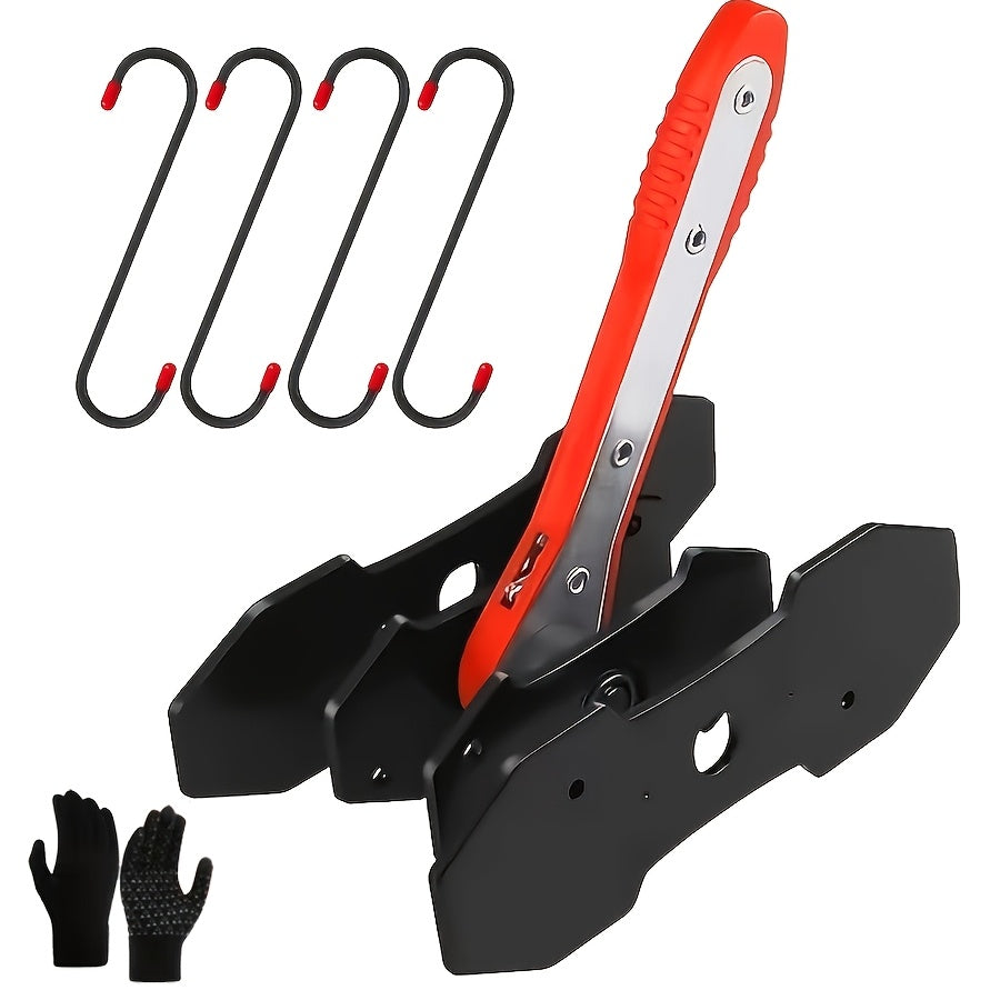 Brake Caliper Compression Tool with 360° Swing Ratchet, Carbon Steel Brake Piston Compressor & Cylinder Adjuster, 2 Pressure Plates Included, Quick Ratchet Brake Wrench for Vehicle Brake Maintenance