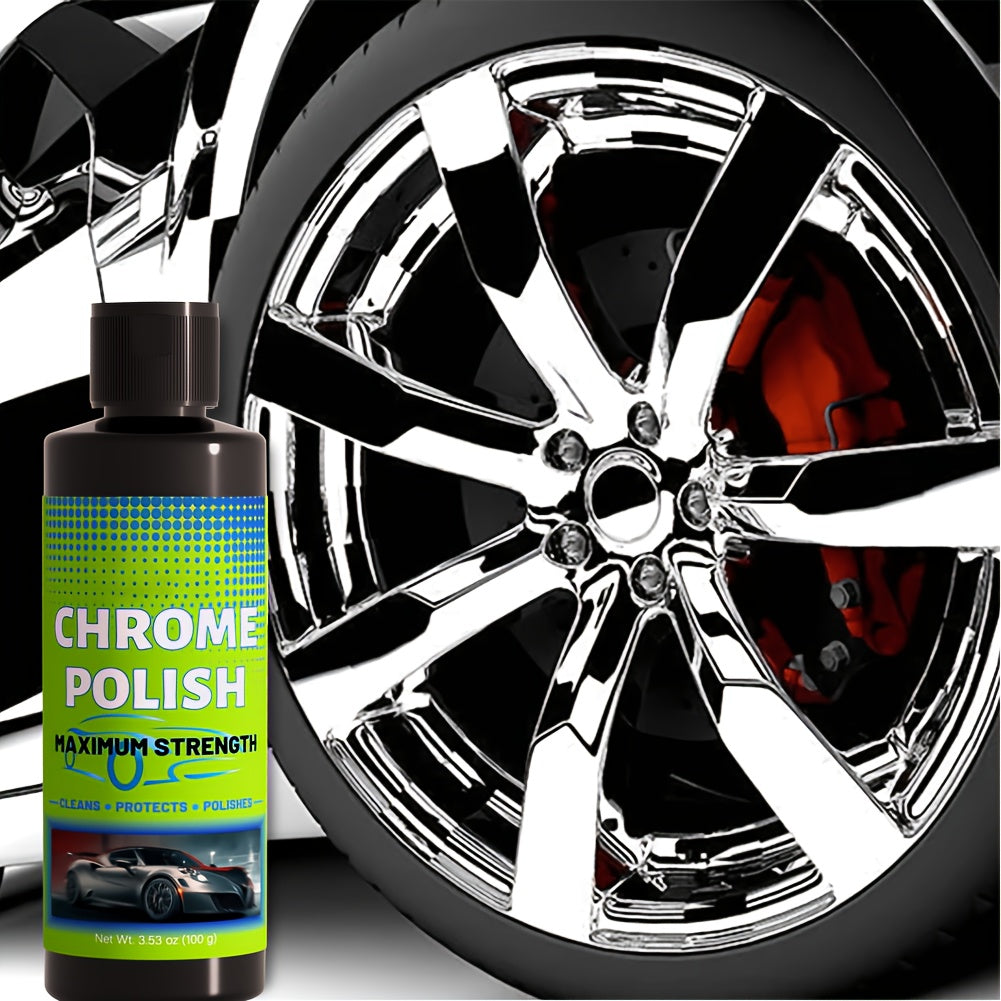 Chrome Polish and Protector Gel, Rust Remover & Cleaner for Chrome and Aluminum Surfaces, Durable Glossy Finish for Cars Motorcycles Trucks, Anti-Rust Stain Protection Metal Restorer