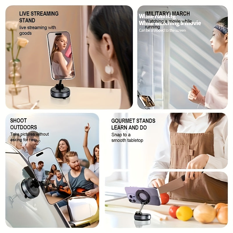 360° Magnetic Phone Holder 4-Pack – Foldable, Extendable Wall Mount for Car, Bathroom, Gym & Mirror | Fits iPhone 16/15/12