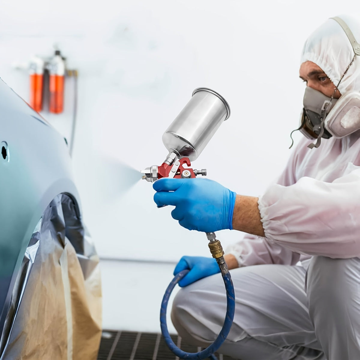 HVLP Gravity Feed Spray Gun Set – 1.4/1.7/2.0mm Nozzles, 1000cc Aluminum Cup for Automotive Painting, Base Coat, Clear Coat & Touch-Up