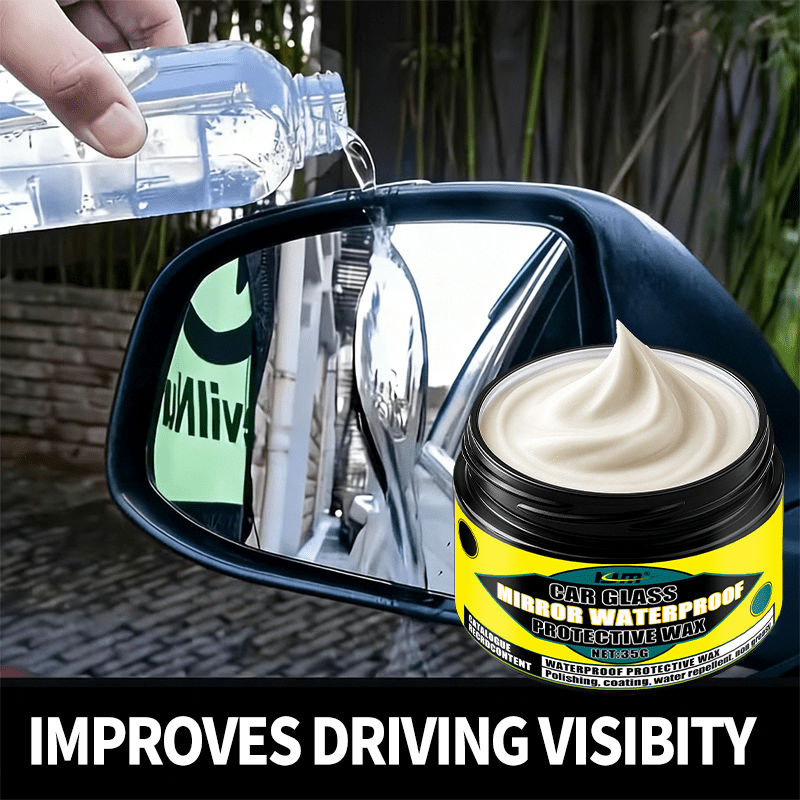 Windshield Rain Repellent Coating, Waterproof Non-Stick Glass Water Repellent for Car Windshield & Rearview Mirror, Long-Lasting Anti-Rain Hydrophobic Nano Wax Kit with Towel