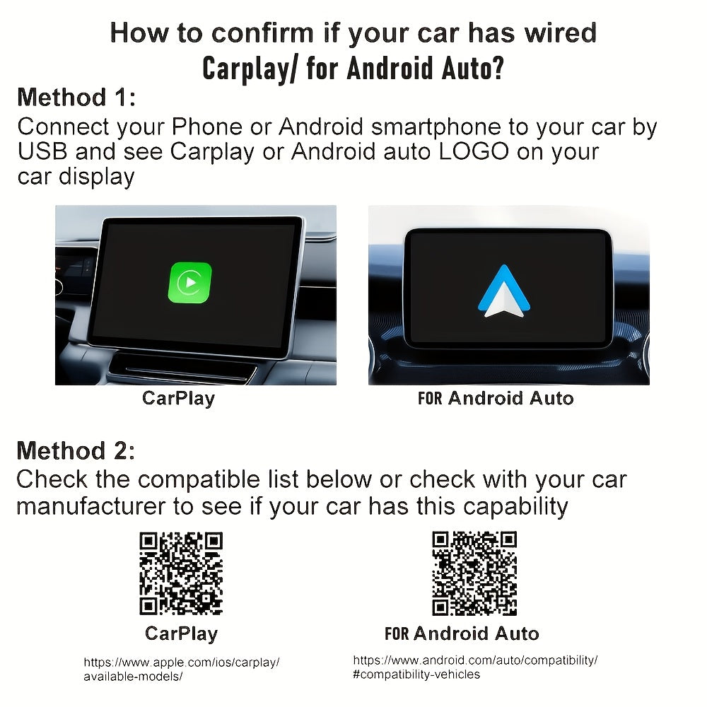 Wireless CarPlay Adapter 2-in-1 – Wired to Wireless CarPlay & Android Auto, Mini USB + Type-C, Fast Stable Connection | iOS 10+ & Android 11+