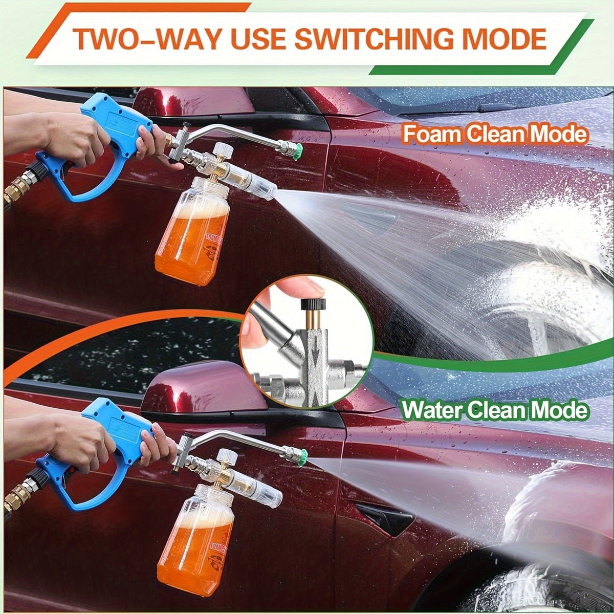 Pressure Washer Foam Cannon Kit 9-Piece – 5000 PSI Dual Connector | 5 Nozzle Tips & 1/4" Quick Connect | Car Wash Soap Sprayer