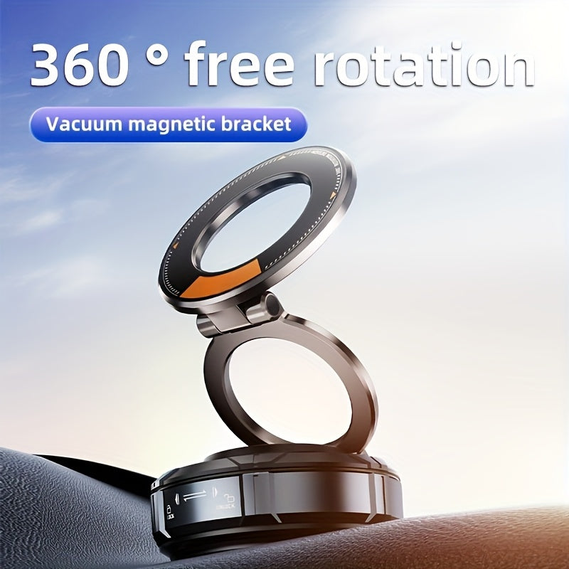 Vacuum Magnetic Phone Holder 360° Adjustable, Upgraded Alloy Suction Cup Mount for Car Dashboard, Gym Mirror & Smooth Surfaces, Universal Smartphone Fit