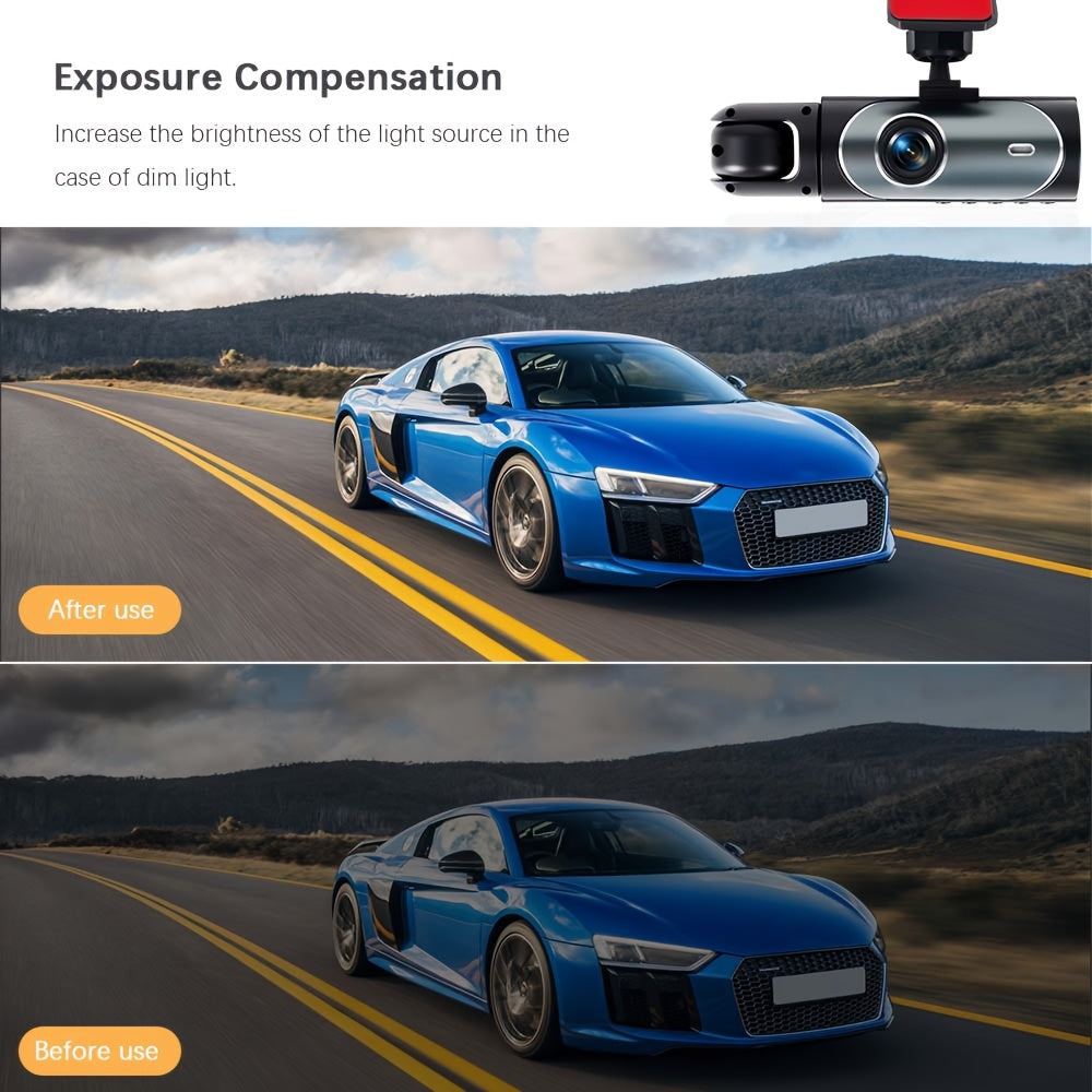 1080P Dual Dash Cam Front and Inside Car Camera, IR Night Vision Loop Recording, Wide Angle Dual Lens Dashboard DVR, Optional 32GB/64GB Card, 2" or 3.16" Screen