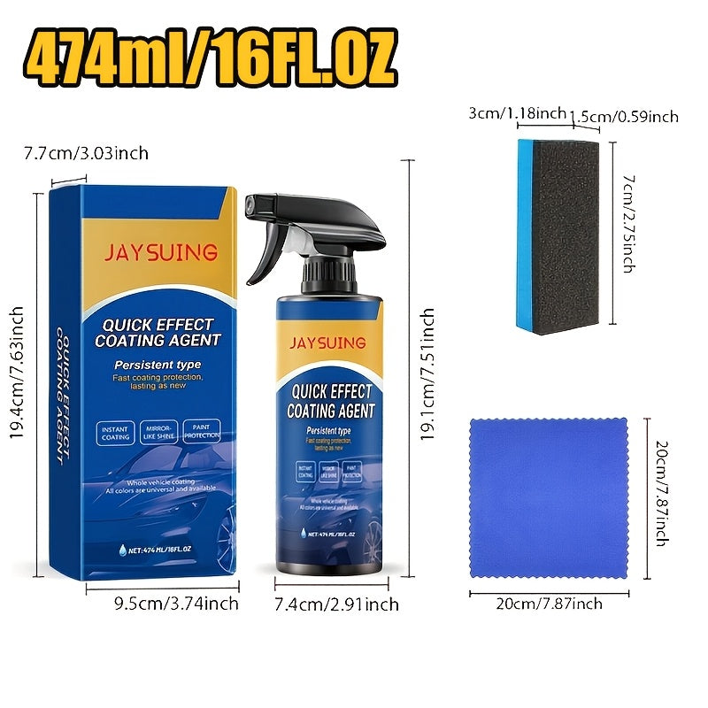 Car Coating Spray – Waterless Wash, Polish & Paint Protection | Quick-Effect Glass Cleaner for All Vehicles