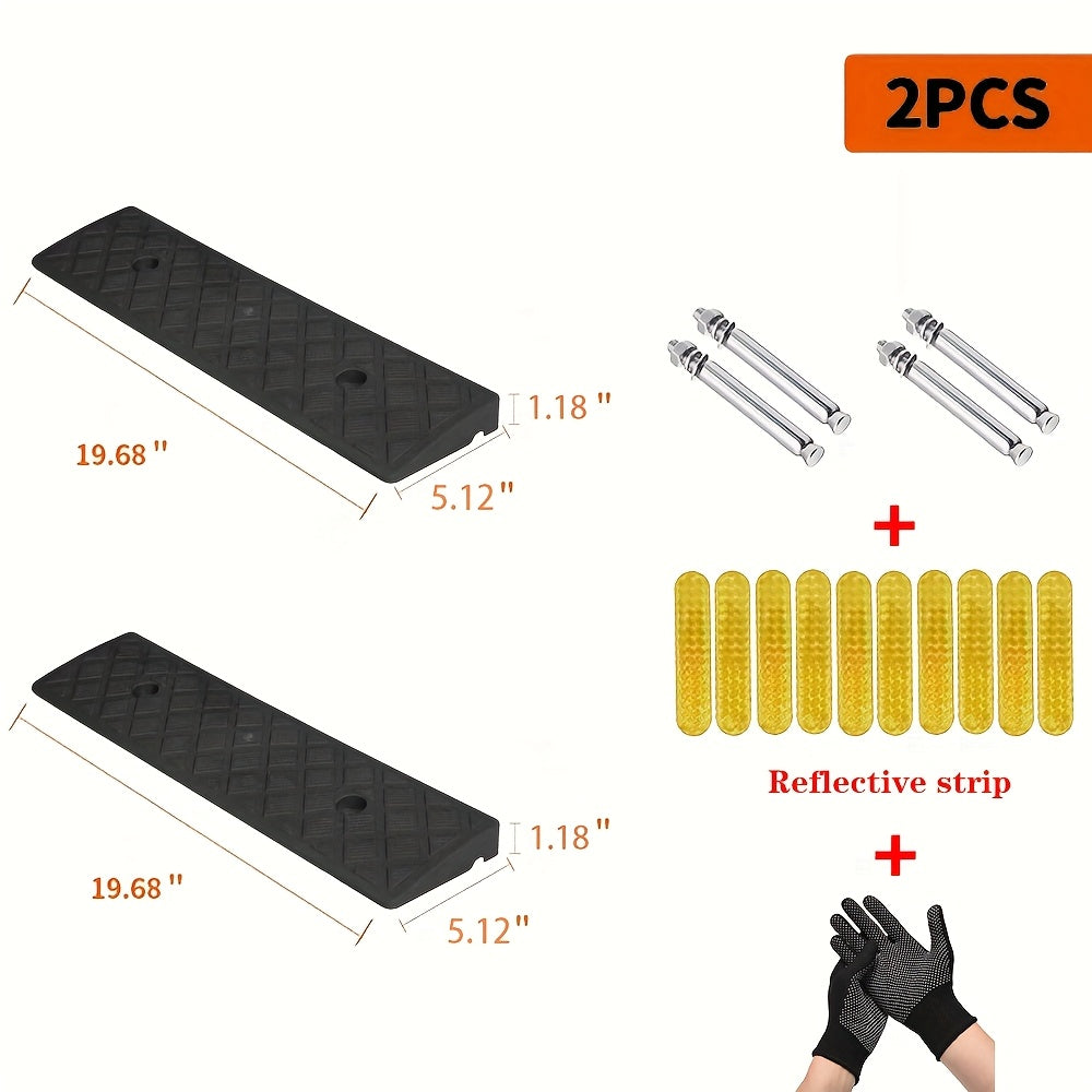 Portable Threshold Ramp 2-Pack – Sidewalk & Doorway Ramp for Wheelchairs, Cars, Seniors & Pets | 5 Height Options