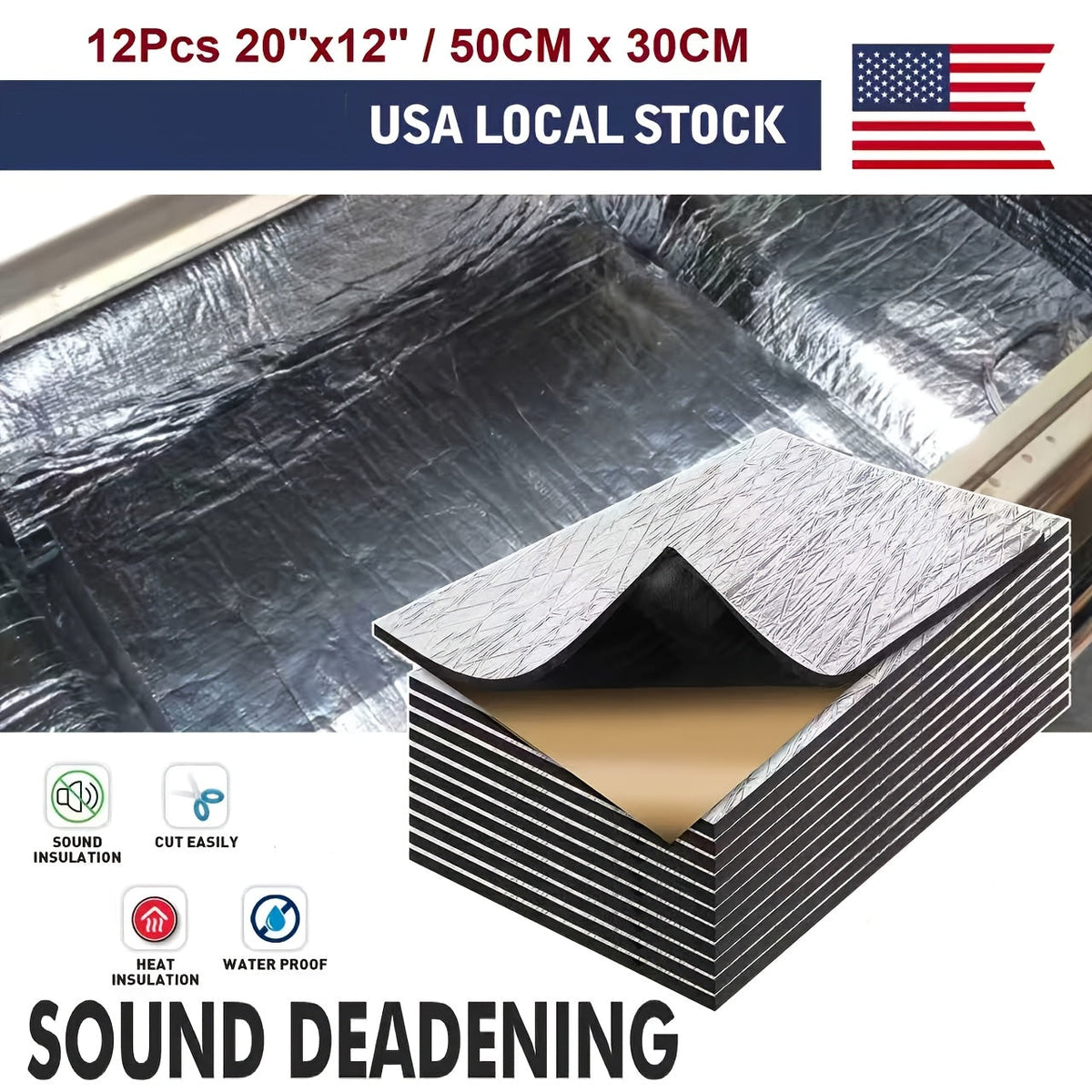 Car Sound Deadening Mat 12 Sheets 19 Sqft | 276MIL Heat & Sound Insulation Foam Deadener for Door Hood Trunk Floor Firewall