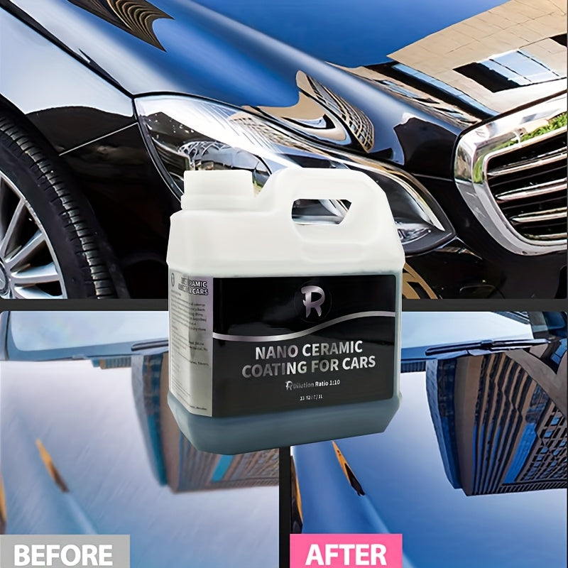 SiO2 Ceramic Coating Car Wash Soap – Hydrophobic Nano Liquid Glass Paint Protection, UV & Scratch Resistant, 33.81oz