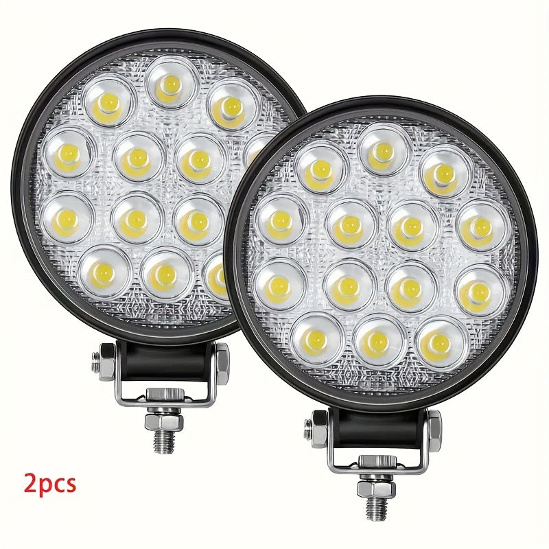 140W LED Off-Road Work Light 14000LM – 4.5" Round Flood Beam, 9-36V for Truck, Tractor, SUV, Excavator & Boat, White Driving Light