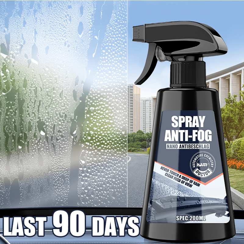 Anti-Fog Spray for Car Windshield & Helmet – Long-Lasting Defogging Agent for Glass, Mirrors & Visor, Improves Clarity | 6.76oz + Microfiber Towel