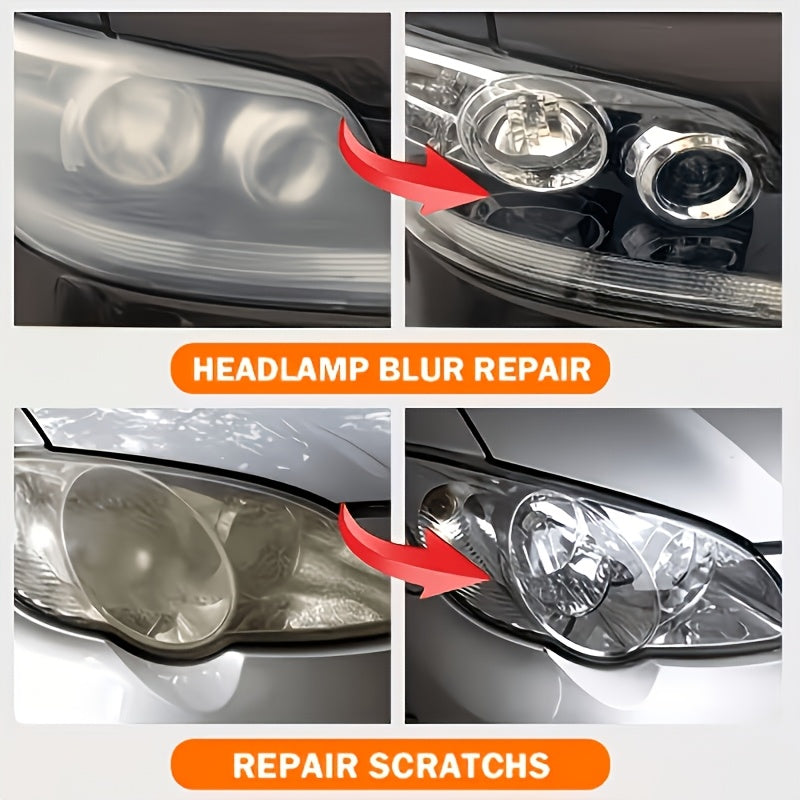 Headlight Restoration Kit No-Polish Formula, Instantly Clears Cloudy Lenses, Enhances Visibility & Brightness, Easy Car Headlight Cleaner & Repair Solution, 1-Pack / 4-Pack