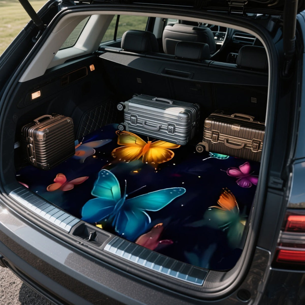 Car Trunk Mat Cargo Liner – Waterproof Non-Slip Durable Floor Mat with Distinctive Patterns, Protects Against Dirt Spills & Scratches, Universal Fit