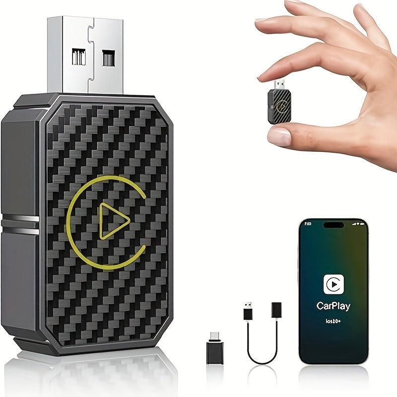 Mini Wireless CarPlay Adapter – Plug & Play Low Latency | Apple & Android Compatible | Wired to Wireless | No Battery Required