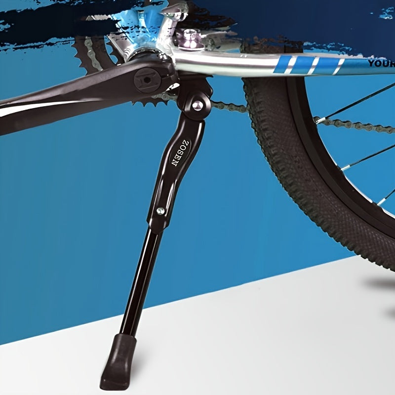 Bike Kickstand Adjustable Aluminum Alloy – Strong Side Stand for 24-29 Inch Bicycles, Mountain Bike & Road Bike