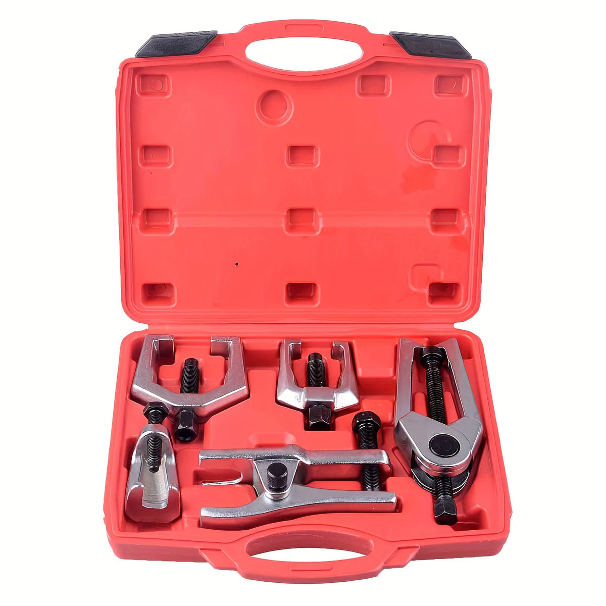 Front End Service Kit 5-Piece Pitman Arm Puller Ball Joint Separator Tie Rod End Remover Forged Steel Universal Fit with Carrying Case