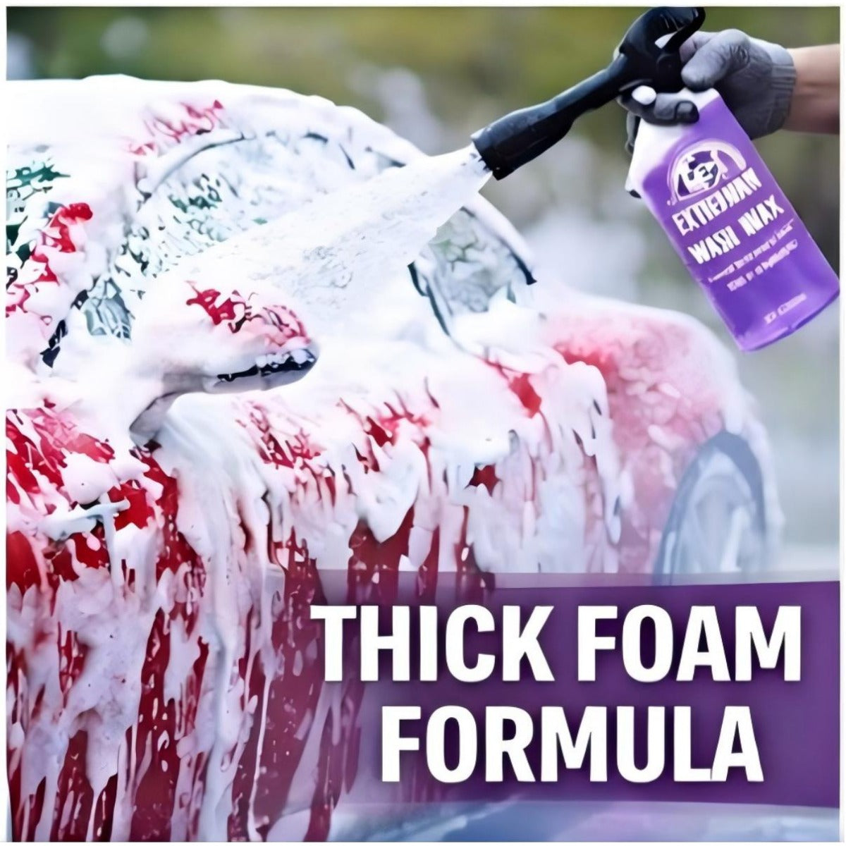 Car Wash and Wax 2-in-1 Foam Shampoo – High Gloss, pH Balanced, Scratch-Free, Safe for Ceramic Coating, 16.91oz