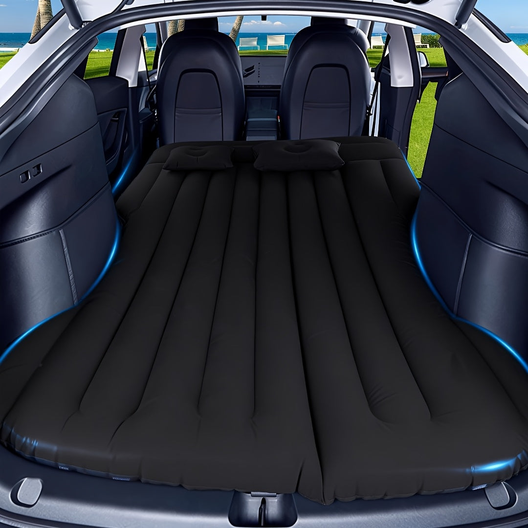 Car Inflatable Mattress for SUV, Tesla, Truck & RV Backseat – Portable Foldable Air Bed with Pump, 2 Pillows & Storage Bag for Camping & Travel