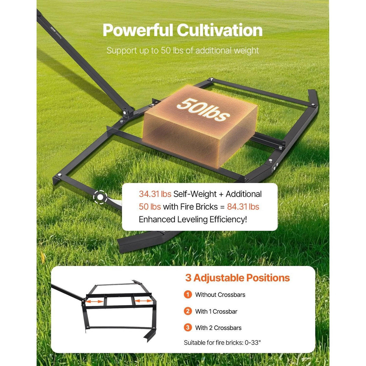 Tow Behind Drag Harrow 66"/74"/84" – Heavy-Duty Q235 Steel ATV UTV Tractor Pull Behind Rake for Gravel Driveway Lawn Arena Leveling