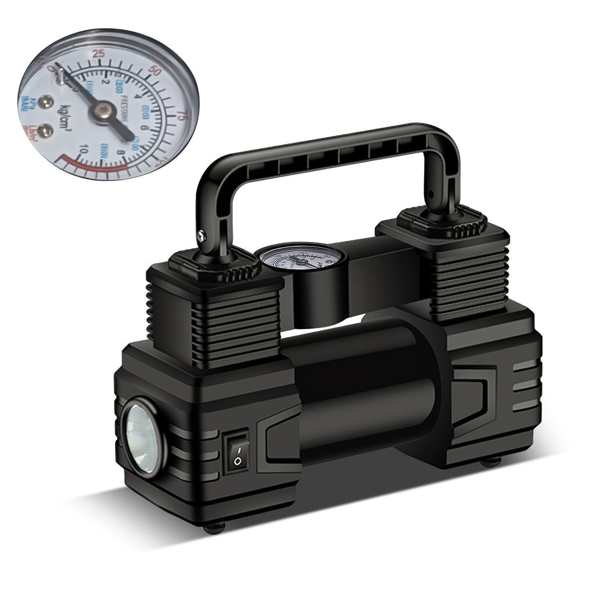 Portable Car Air Compressor 150 PSI – 12V Tire Inflator Pump with Pressure Gauge, Multifunctional Auto Inflator for Sedan SUV Bike Ball