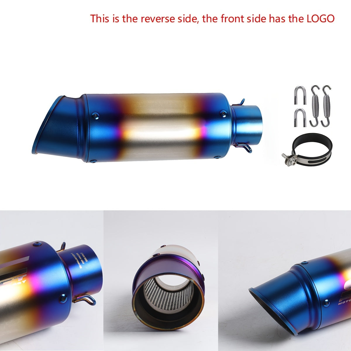 Stainless Steel Motorcycle Exhaust Pipe 51/60mm – Universal Slip-On Muffler for NMAX 125/155, Suzuki GSX650F, GSX1250, GSX650R