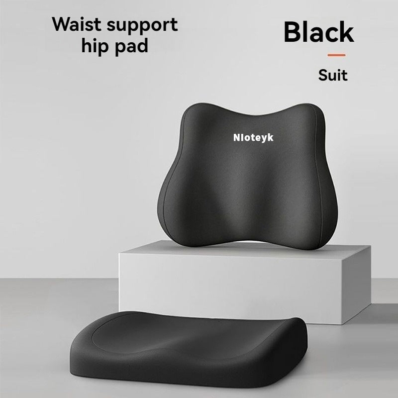 Car Seat Cushion & Lumbar Support Set – Memory Foam Driver Booster Pad, Ergonomic Waist Pillow, Universal Fit for Car Seat & Office Chair