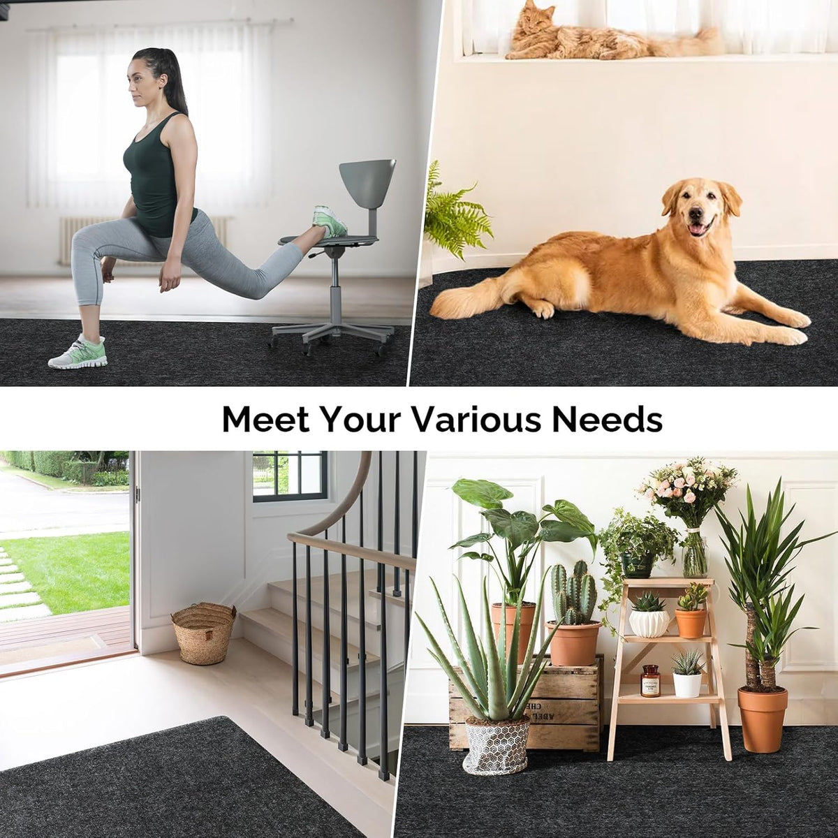 Oil-Absorbing Garage Floor Mat Heavy Duty, Non-Slip Waterproof Washable, 39"x47" or 39"x71", Felt + Rubber Backing for Workshop Parking Driveway — Cars Trucks SUVs Motorcycles