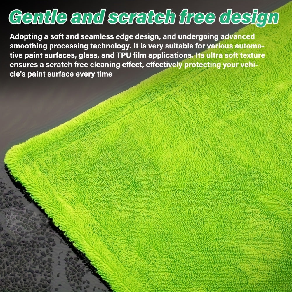 1400GSM Microfiber Car Drying Towel, Dual-Sided Scratch-Free, Twisting Yarn Technology, Machine Washable, 15.75"x23.62" Car Wash Cloth