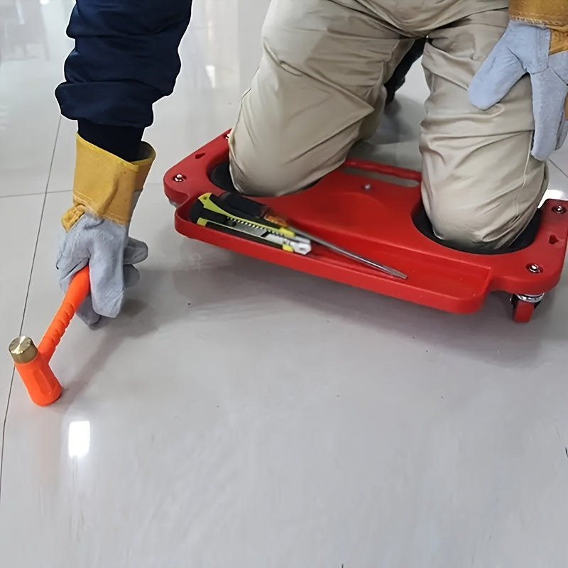 Rolling Knee Pad Platform with Wheels, ABS Cushioned Kneeling Pad with Built-In Tool Tray, for Mechanics, Carpenters, Flooring & Car Repairs, 150+ lbs Capacity
