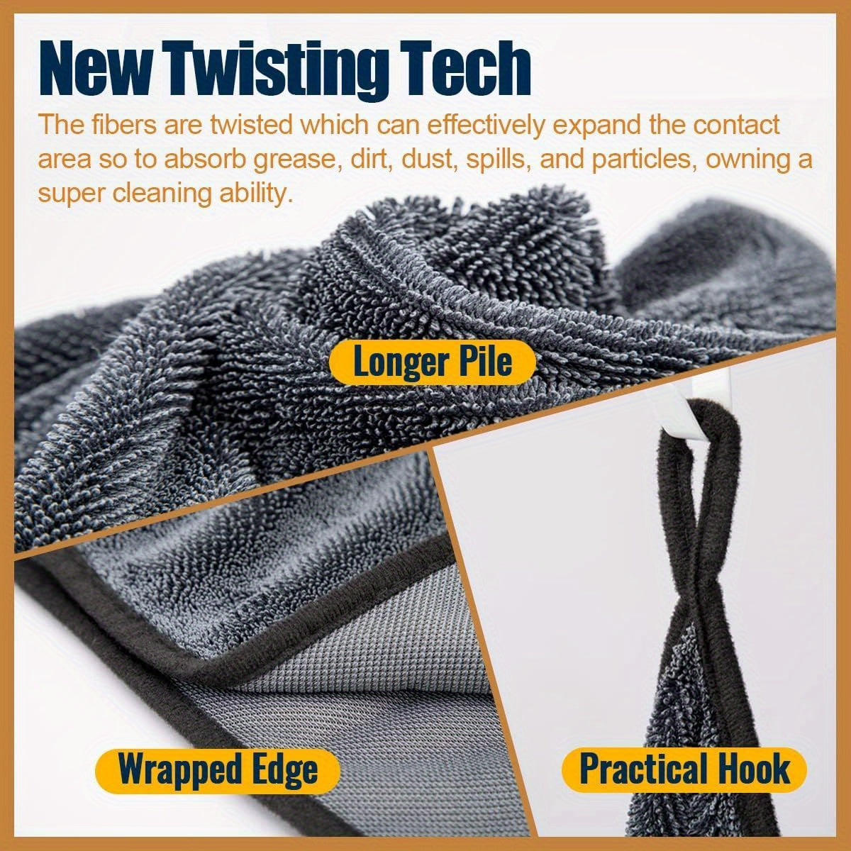 XL Twisted-Loop Microfiber Car Drying Towel 24"x35" – Super Thick, Ultra Absorbent, Lint-Free & Streak-Free Auto Detailing Cloth
