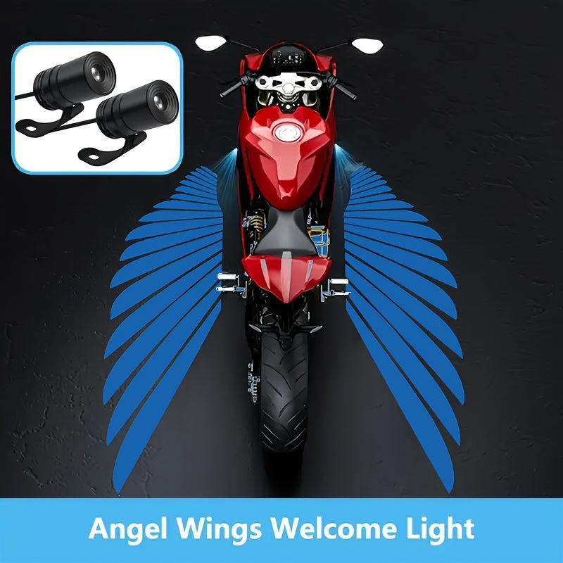 LED Angel Wing Motorcycle Projection Light – Decorative Ground Shadow Light for Motorcycles & Scooters, ≤36V Night Riding Atmosphere Lamp