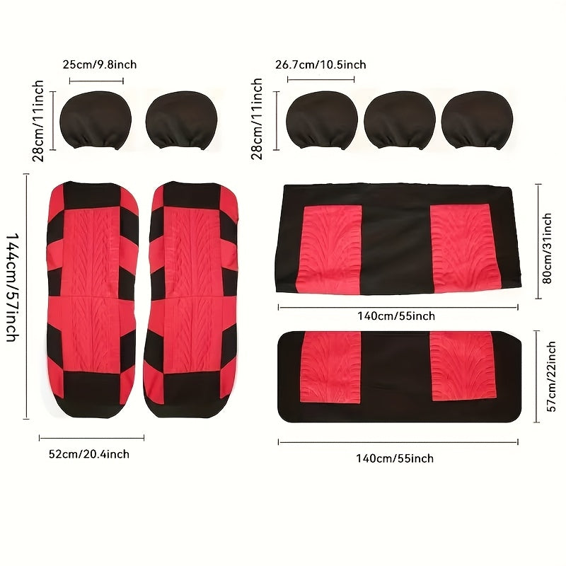 Car Seat Covers 5-Seat Set – Butterfly & Tire Pattern, Thickened Wear-Resistant Breathable Fabric, Dust Protection, Universal Fit for Most Cars SUV Sedan