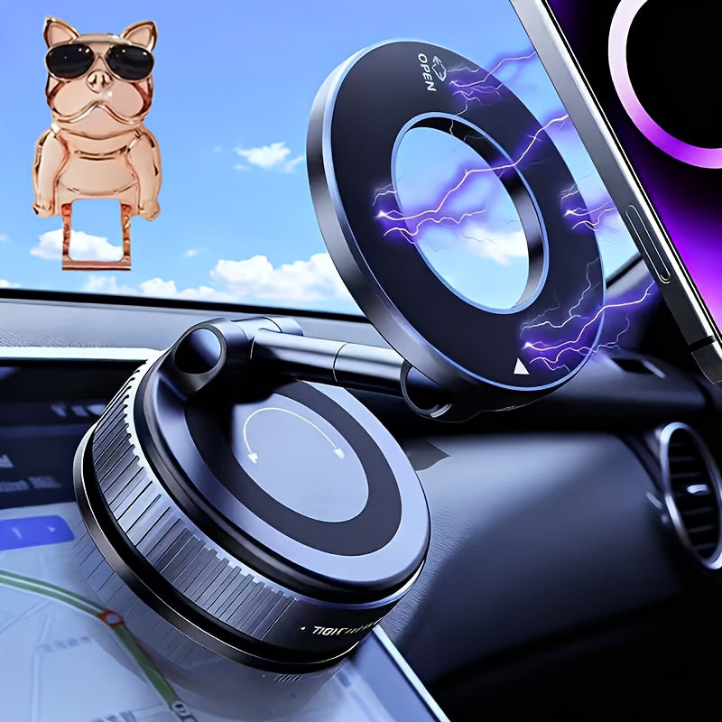 Magnetic Phone Mount 360° Rotation, Foldable Portable Phone Holder for Car Dashboard, Gym, Mirror & Smooth Surfaces, Universal Fit for All Smartphones
