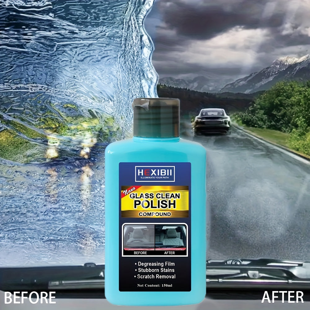 Car Glass Oil Film Remover Paste 150ml – Windshield Oil Film Cleaner, Restores Clarity, Surfactant-Free Formula for Auto & Home Glass