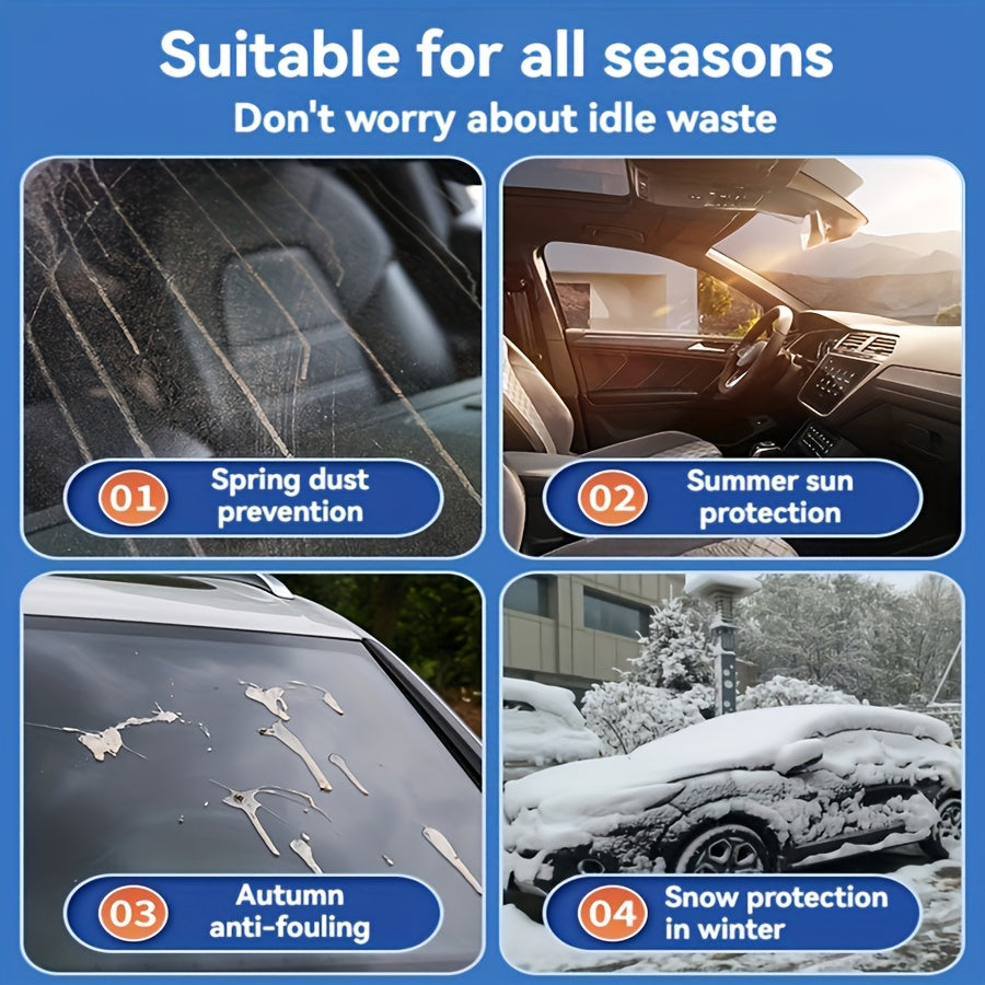 Windshield Snow Cover & Frost Guard – Universal Fit, Thickened All-Season Sun Shade & Ice Protector for Car Truck SUV, Front Window Cover