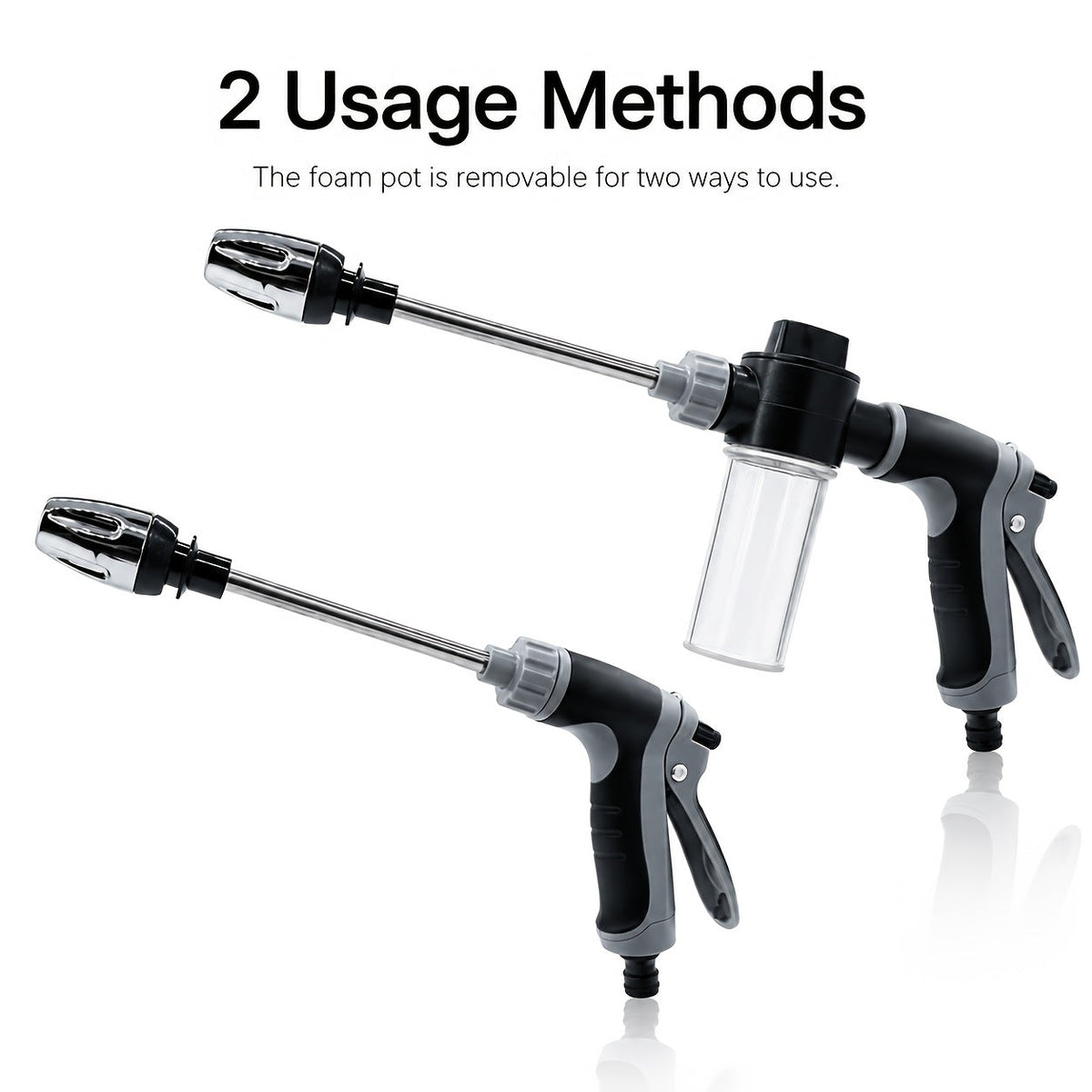 High Pressure Car Wash Gun with Adjustable Nozzle, Heavy-Duty Plastic Spray Gun for Car & Motorcycle Washing, Compatible with Standard Garden Hoses