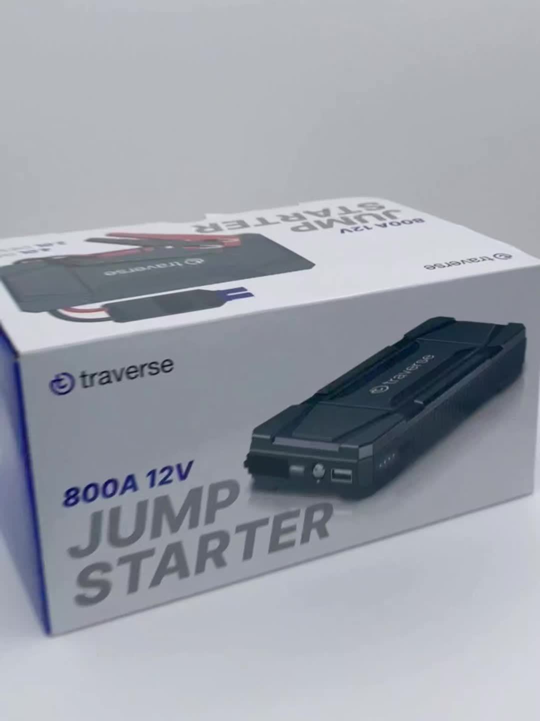 Car Jump Starter 1000A Peak – 6400mAh Portable Battery Booster for Gas & Diesel Cars, USB Charging Ports, LED Flashlight, 12V Jump Box