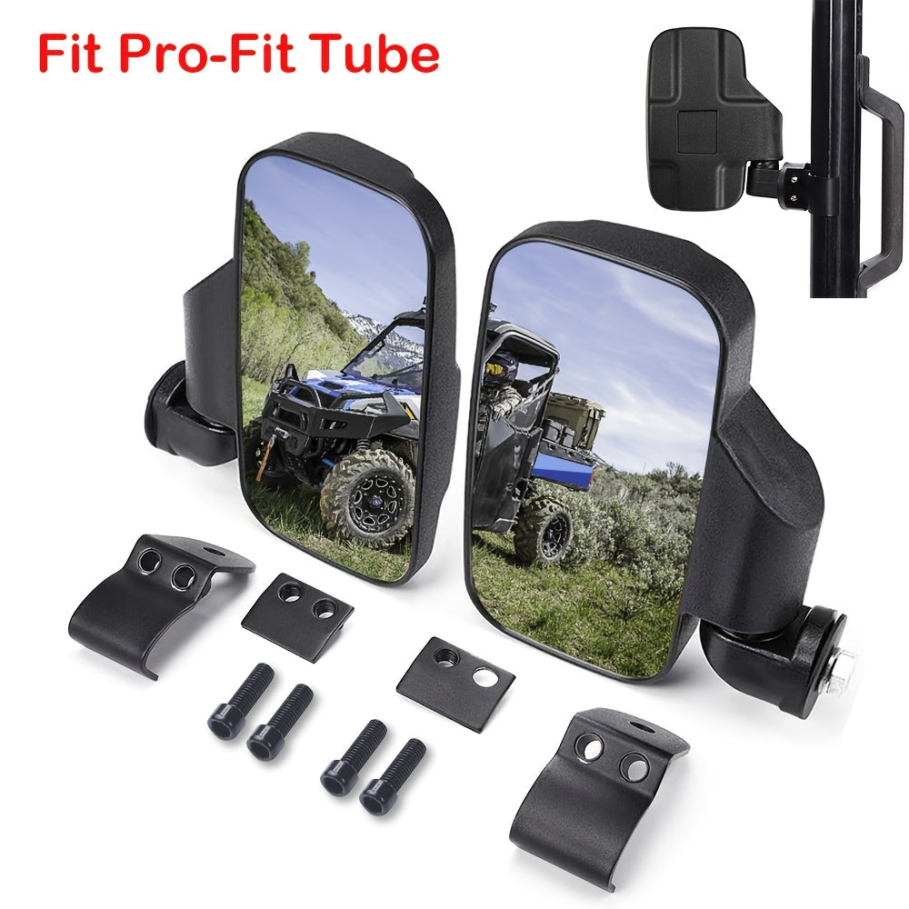 UTV Side Mirrors for Polaris Ranger XP 900 1000 570 & General 1000 XP 1000 Adjustable Rear View Explosion-Proof Glass Pro-Fit Mount 1 Pair Black Can-Am Defender Maverick Trail