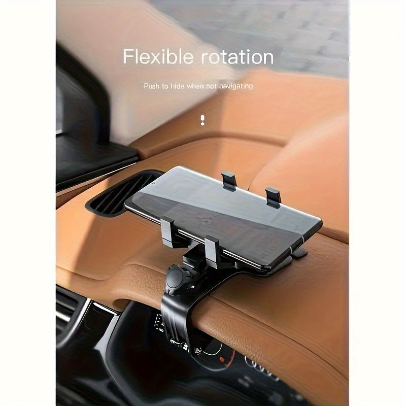 360° Rotating Car Dashboard Phone Mount Holder with Parking Number Plate Card – Universal GPS Navigation Bracket