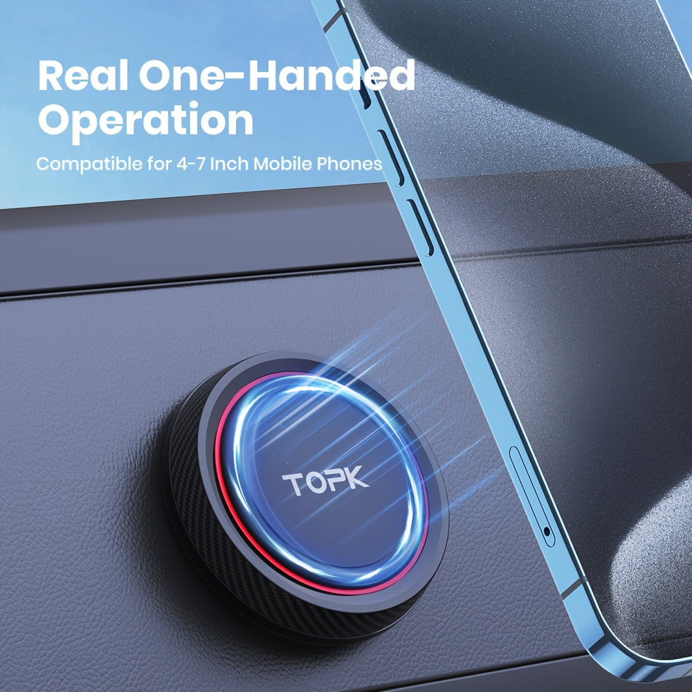 Magnetic Phone Mount for Car Dashboard 2-Pack, Strong Magnet 360° Rotation Cell Phone Holder, Temperature-Resistant Adhesive Car Mount for iPhone Samsung Xiaomi Huawei Smartphones
