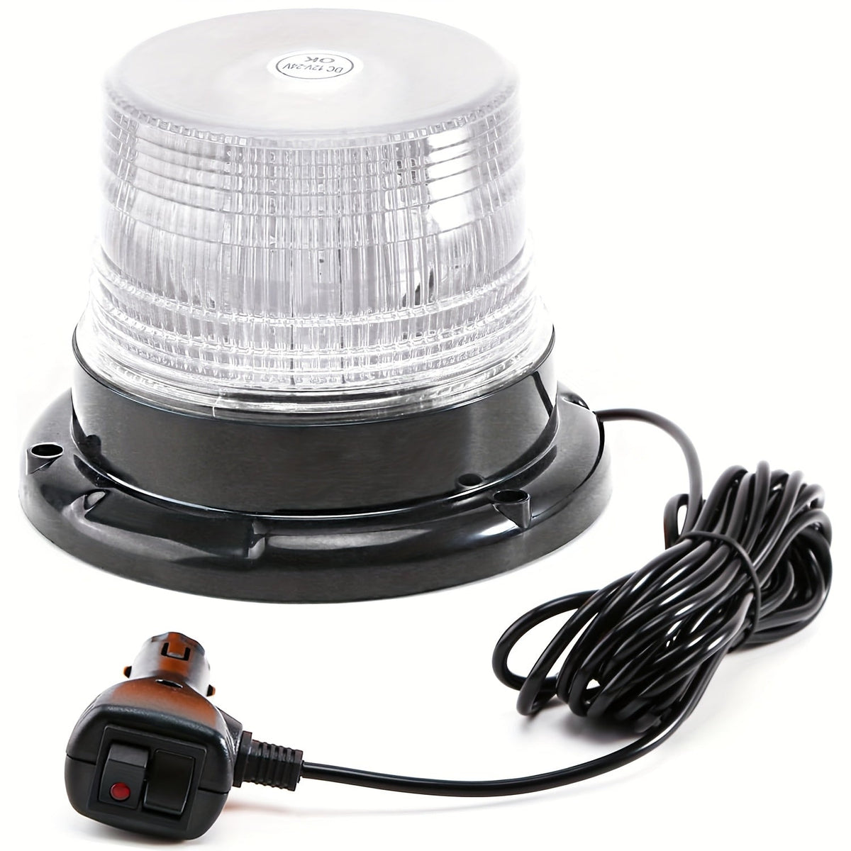 LED Beacon Warning Light Magnetic Base - 40 LEDs, 12V 24V Strobe Safety Light for Truck Forklift Tractor Snow Plow, Amber Blue Red Green White Purple