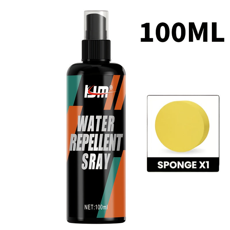 Car Windshield Hydrophobic Coating Spray 3.38oz – Anti-Fog, Rainproof & Oil Film Remover for Auto Glass, Windows & Wipers, Includes Sponge
