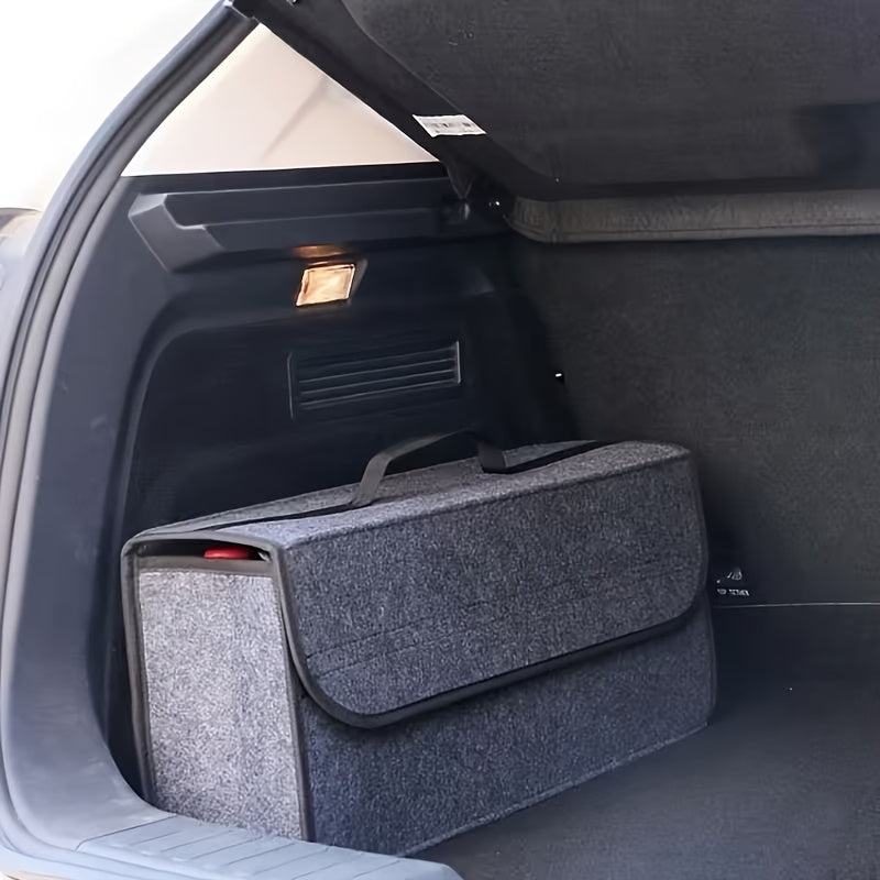 Car Trunk Organizer Foldable Felt Storage Box – Scratch-Resistant Collapsible Bag | Car Home Camping Travel Business Portable