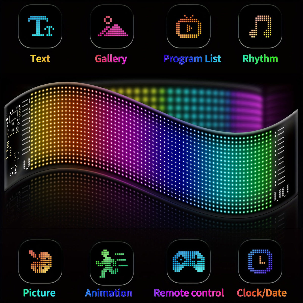 Programmable Scrolling LED Car Sign with App & Remote Control, USB Powered DIY Text Animation Graffiti Pattern, Rolling Display for Trucks SUVs Store Bar Hotel
