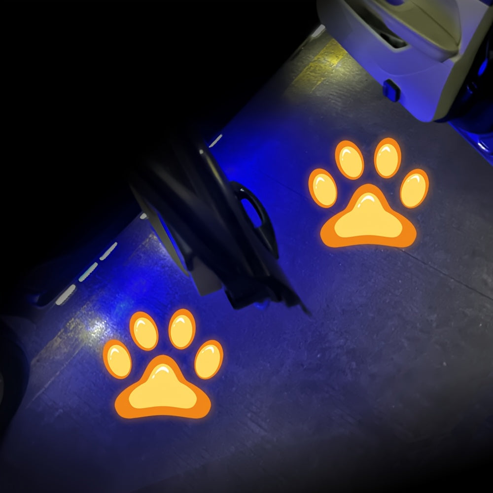 Car Door Step Courtesy Light 2pcs LED Projector, Welcome Shadow Logo Pattern Night Light, Festive Atmosphere Lamp — Sky Blue, Pink, Amber