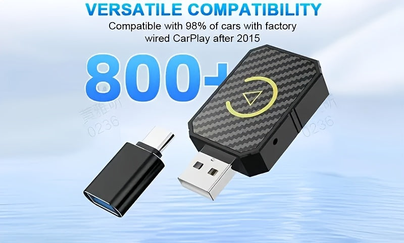 Mini Wireless CarPlay Adapter – Plug & Play Low Latency | Apple & Android Compatible | Wired to Wireless | No Battery Required