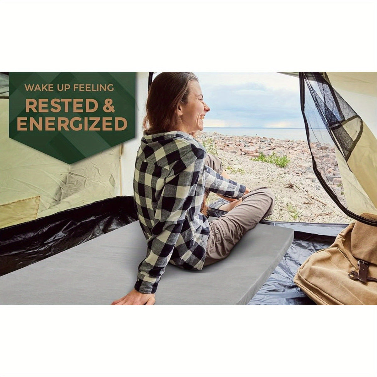 Memory Foam Camping Mattress Pad 72x24 Inch Roll Up Portable Sleeping Pad for Adults Car SUV Tent Cot Floor Guest Bed Sleepover Single Twin Grey