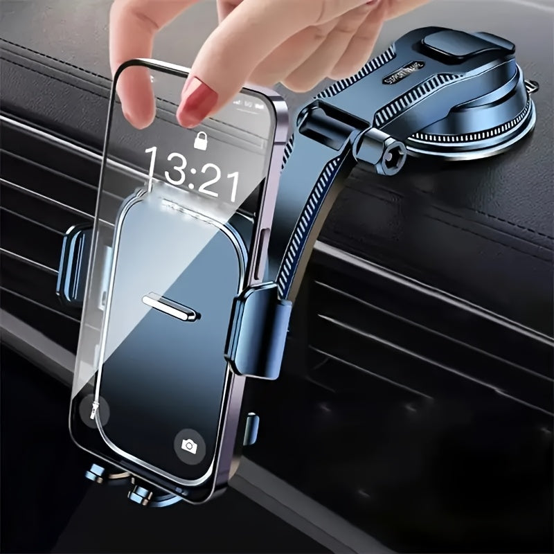 Car Phone Holder Suction Cup Mount – Universal Dashboard Stand | Adjustable Portrait & Landscape for All Smartphones